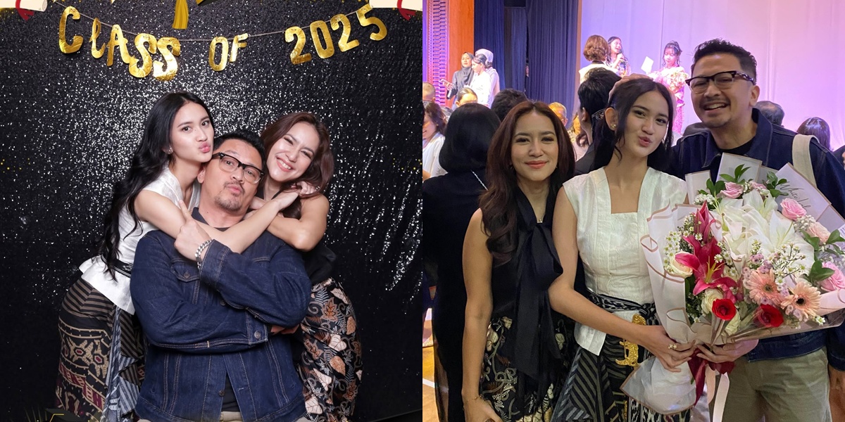 7 Portraits of High School Graduation of Harleyava Princy, Daughter of Ferry Maryadi, Beautiful in a White Kebaya and Batik Skirt