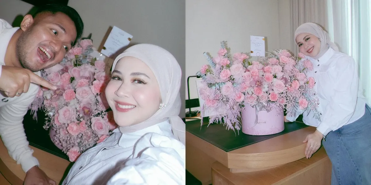 7 Photos of Kesha Ratuliu Receiving a Surprise of Roses on Her Birthday, Asked to Be Patient by Her Husband