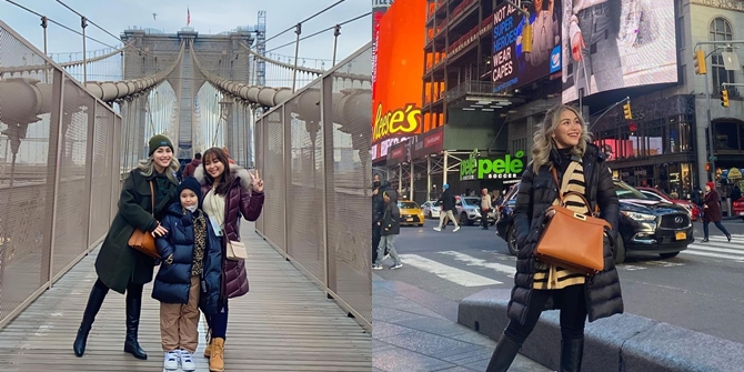 7 Portraits of Ayu Ting Ting's Vacation in America with Bilqis and Syifa, Watch BTS Concert - Visiting Time Square New York