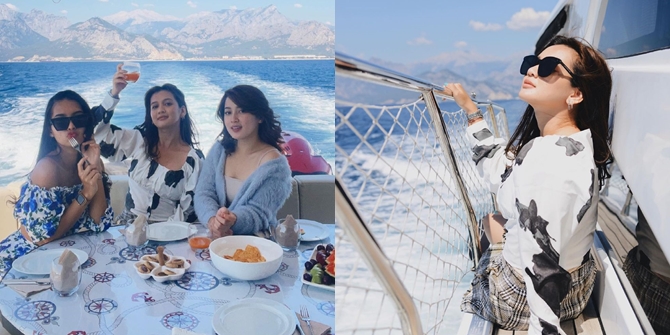 7 Portraits of Dea Annisa's Vacation in Turkey, Fulfilling the Dream of Riding a Hot Air Balloon - Enjoying Various Dishes While Riding a Ship