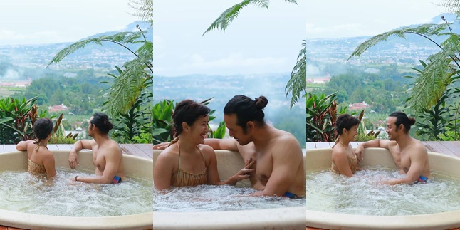 7 Portraits of Widi Mulia and Dwi Sasono's Family Vacation, Picnic in the Mountains - Intimate Bathing Together in the Jacuzzi