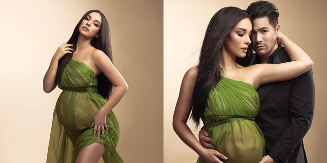 7 Latest Maternity Shoot Portraits of Vanessa Lima, Jessica Iskandar's Sister-in-Law, Still Beautiful and Captivating in a Green Transparent Dress