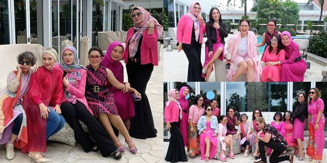 7 Portraits of Mayangsari with her Socialite Gang, Wearing Pink Clothes to Celebrate Valentine's Day