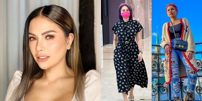 7 Portraits of Nikita Mirzani During Her Time in Zurich, Confident with Vibrant Purple Hair - Wearing a Dress Worth a Motorbike and a Bag Worth a House