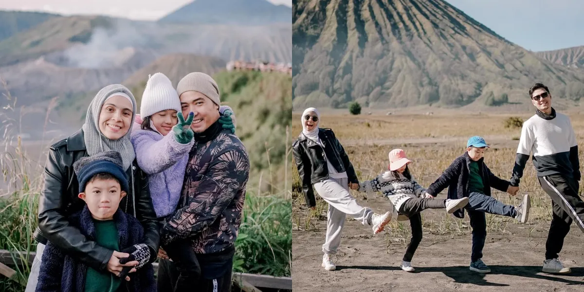 7 Photos of Nycta Gina Enjoying the Chill of Bromo, Togetherness with Family Makes it Warm