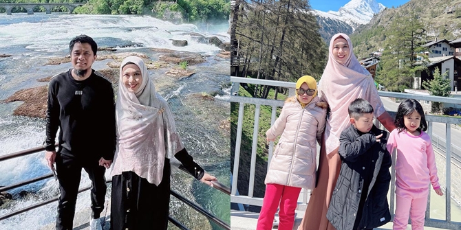 7 Portraits of Oki Setiana Dewi's Vacation to Switzerland with her Family, the Existence of the Youngest Son Sulaiman is Questioned - Held a Tausiyah Gathering in the Middle of the Snow 