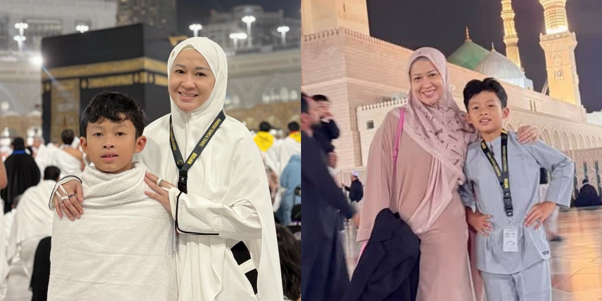 7 Photos of Okie Agustina Performing Umrah with Miro, Funded by Kiesha Alvaro - Pray for the Abundance of Her Eldest Son's Fortune