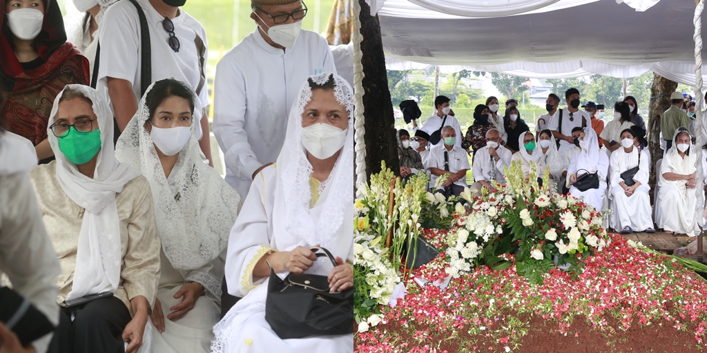 7 Portraits of Dian Sastrowardoyo's Funeral, Decorated with Sadness and Sorrow - Flower Scattering as a Farewell Sign