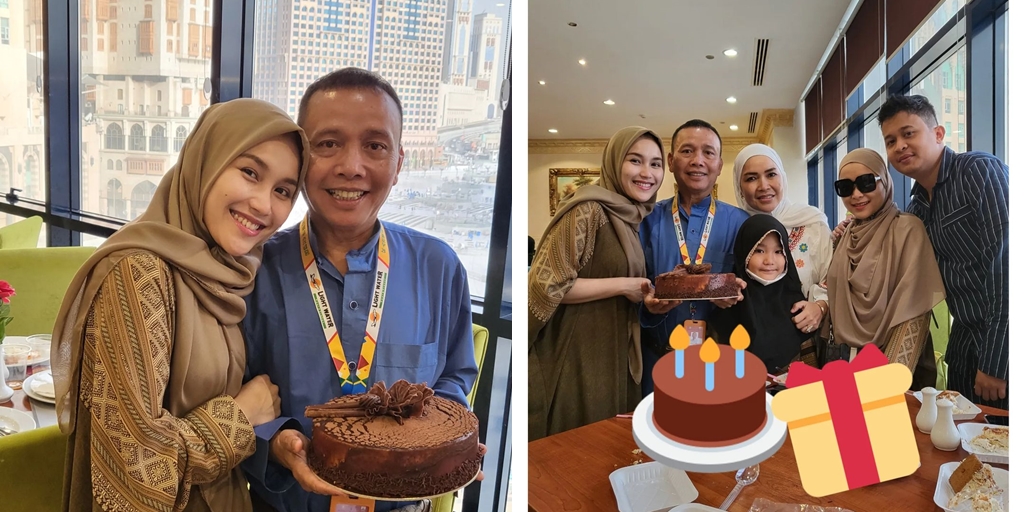 7 Portraits of Father Rozak's Birthday Celebration During Umrah in Mecca, Ayu Ting Ting Writes Touching Message