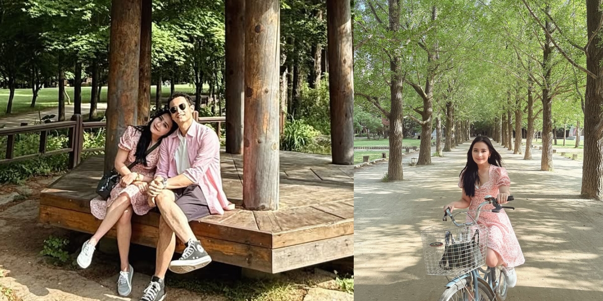 7 Photos of Prilly Latuconsina and Omara Esteghlal's Romantic Date in Nami Island, Looking Adorable in Matching Pink Outfits