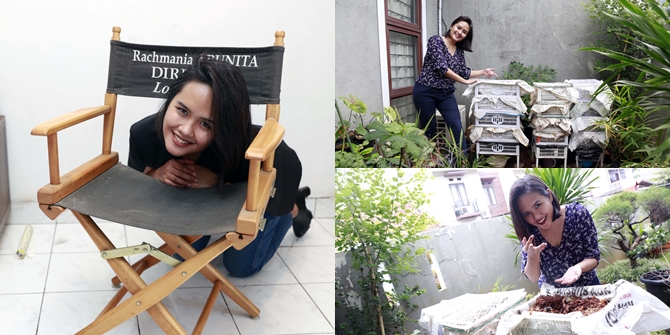 7 Portraits of Rachmania Arunita who Stay Productive During the Covid-19 Pandemic, Gardening and Breeding Worms