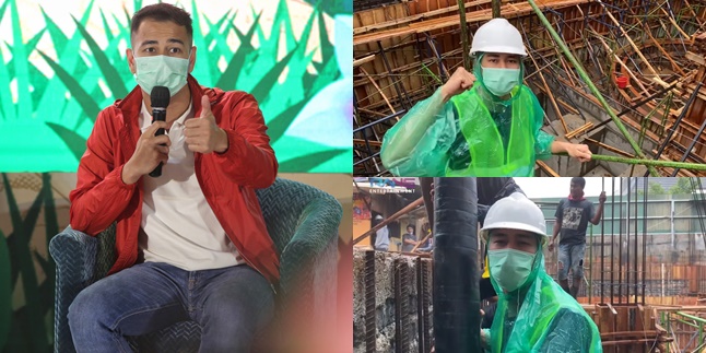 7 Portraits of Raffi Ahmad Joining in Pouring the Basement of His New House, Willing to Get Wet in the Rain and Get His Clothes Dirty