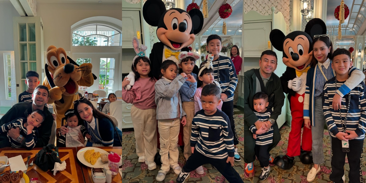 7 Pictures of Rayyanza, Son of Raffi Ahmad and Nagita Slavina, Realizing His Birthday Dream at Disneyland Hong Kong, Adorable in Matching Outfits with Rafathar - Lily