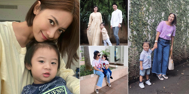 7 Portraits of Rini Yulianti who is Always Happy When Taking Care of Her Handsome Son, Compact Like Siblings