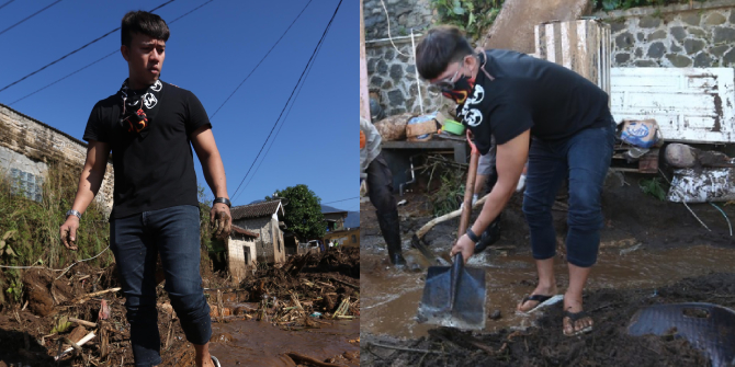 7 Portraits of Ruri Repvblik Covered in Mud Helping Flood Victims in Sukabumi