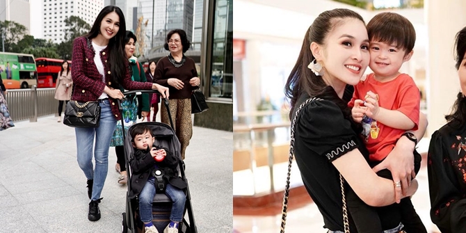 7 Portraits of Sandra Dewi 'Hot Mama' with Her Two Children, Still Charming and Stylish