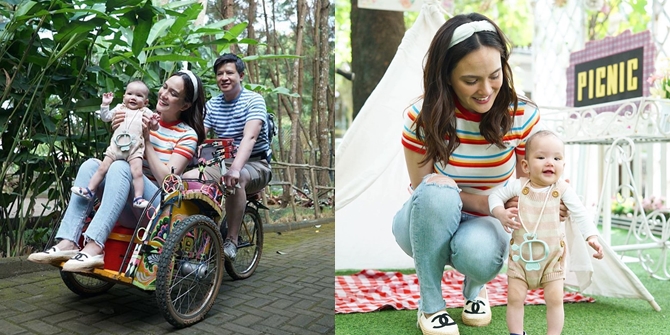 7 Portraits of Shandy Aulia and Baby Claire Enjoying a Becak Ride, Calling the Becak Driver Handsome