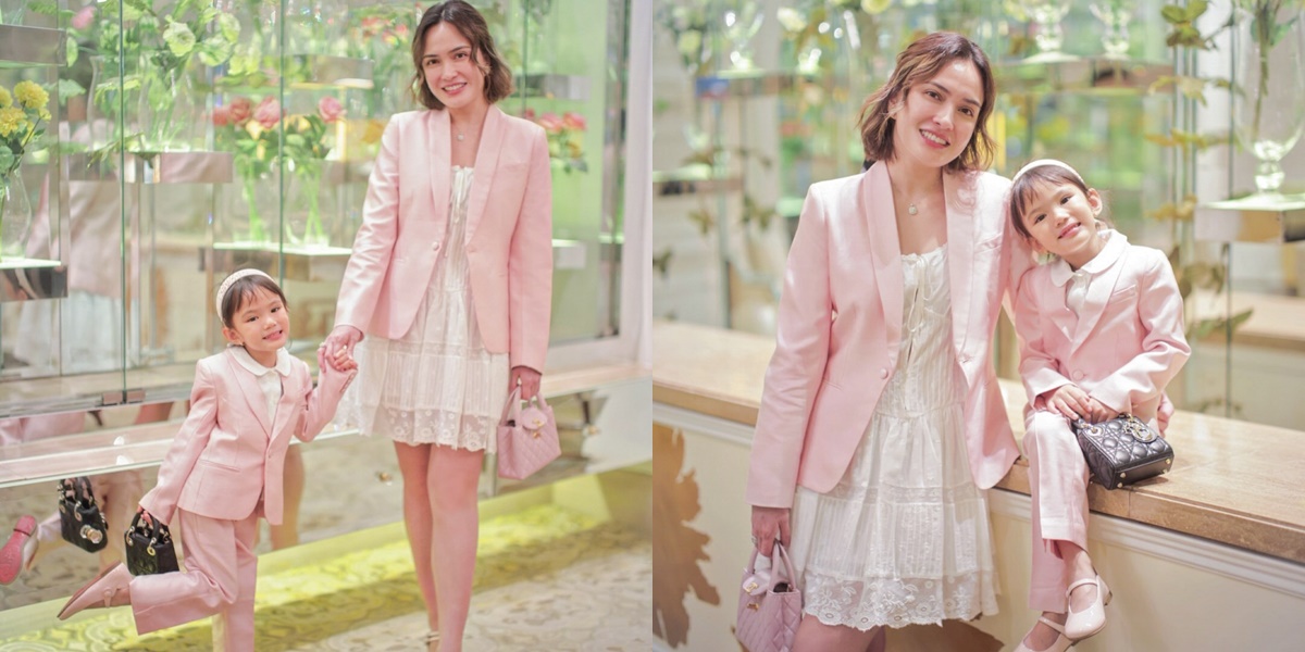 7 Photos of Shandy Aulia Photoshoot with Her Child, Matching in Pink Outfits and Posing Cute