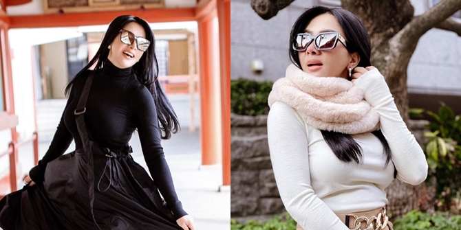 7 Portraits of Syahrini Wearing a Wig in Japan, Already Missed Her Long Hair - More Glamorous with Black Sunglasses