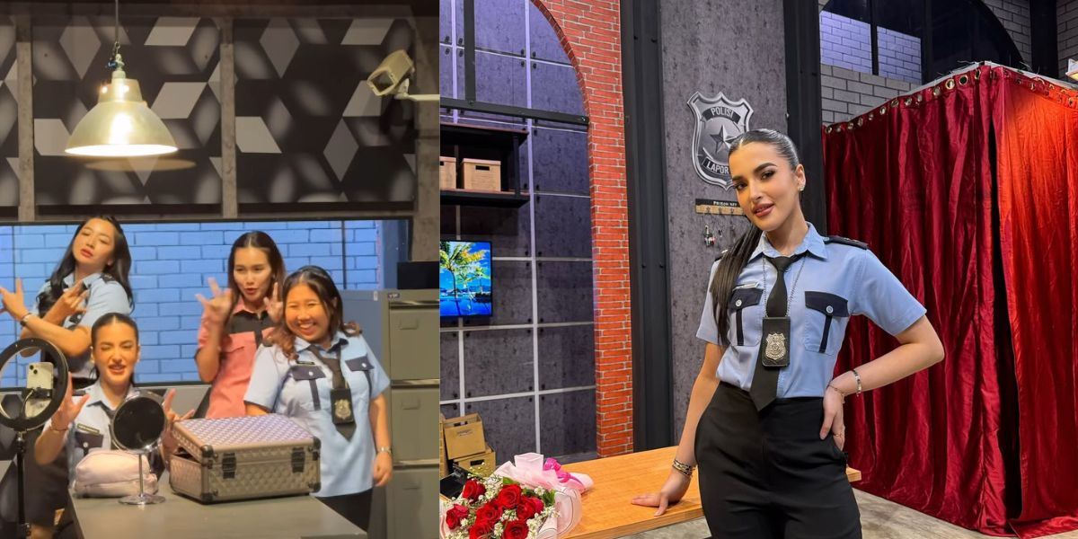 7 Portraits of Tasya Farasya Looking Beautiful and Charming as a Police Officer in Lapor Pak Event