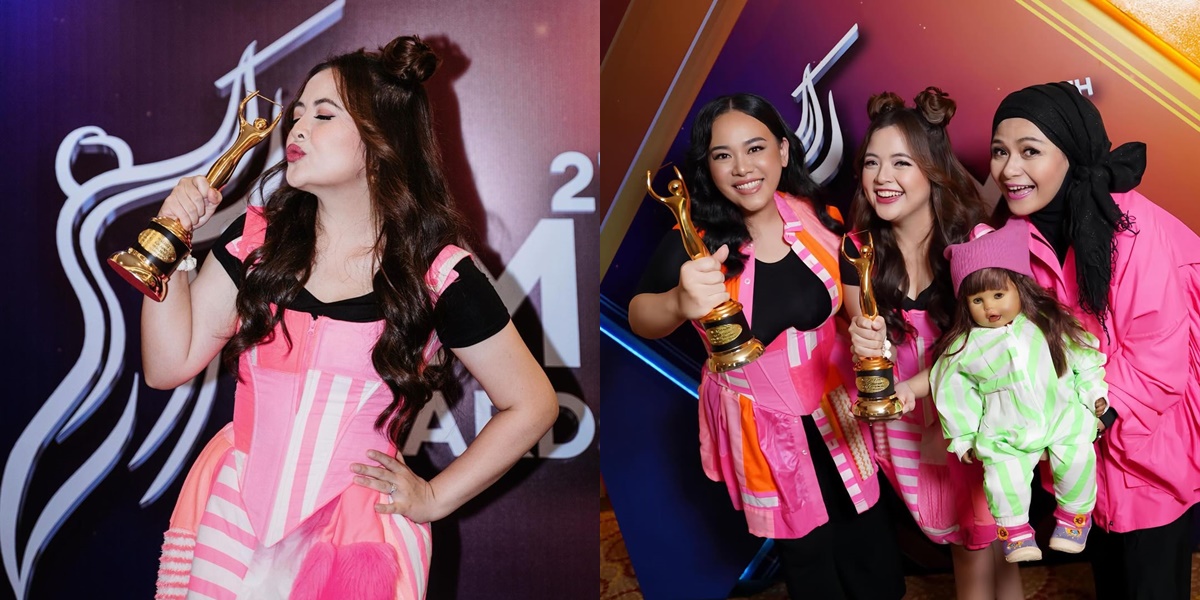 7 Portraits of Tasya Kamila Bringing Home the AMI Awards 2024 for Best Children's Collaborative Song, Proud and Happy