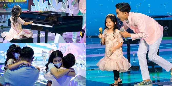 7 Portraits of Thalia Putri Onsu Playing Piano Alone on Stage, Making Sarwendah Nervous and Proud