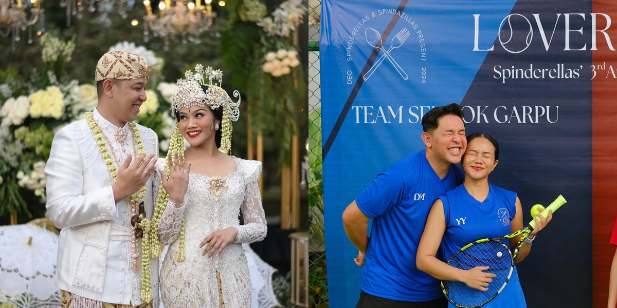 7 Portraits of Yura Yunita & Donne Maula Celebrating Their Wedding Anniversary by Playing Tennis, Winning Despite the Rain