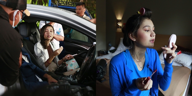 7 Photos of Zoe Jackson Enjoying Touch Up on the Set of 'BUKU HARIAN SEORANG ISTRI', Hair Roll Never Left Behind