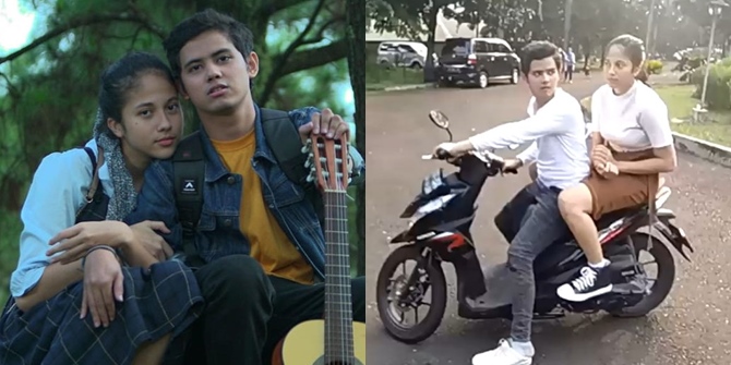 8 Photos of Aliando Syarief and Shita Marino Riding a Motorcycle to the Shooting Location of 'Keajaiban Cinta' SCTV, So Sweet!