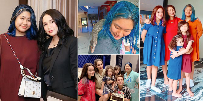 8 Photos of Amel, Ussy Sulistiawaty & Andhika Pratama's First Child with Beautiful Blue Hair