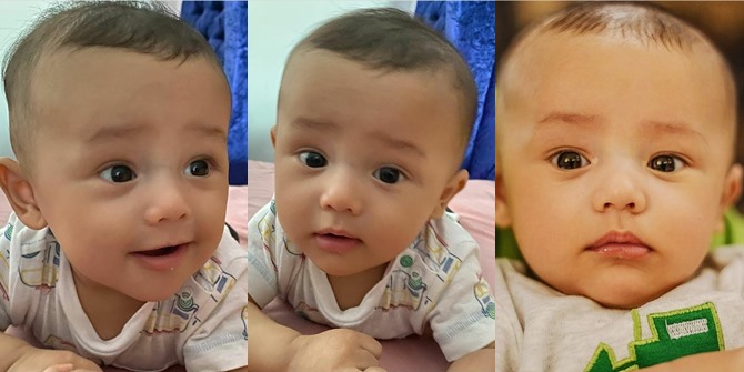 8 Close Up Photos of Baby Saka Putra Andhika Pratama and Ussy Sulistiawaty, Still a Baby but Already Glow Up