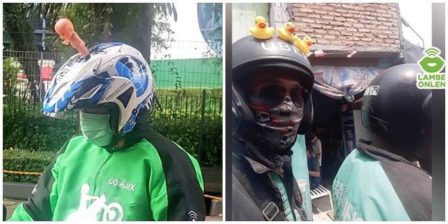 8 Funny Photos of Online Motorcycle Taxi Drivers' Helmets, So They Can Be Easily Recognized!