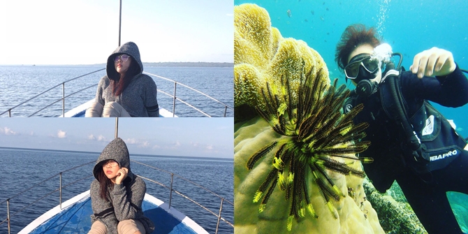 8 Photos of Selfi LIDA's Fun Diving in Wakatobi, Managed to Take a Vacation Amidst Work