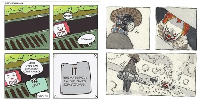 8 KOMIK BADUT PENNYWISE 'IT' INI NGGAK SEREM, MALAH BIKIN 