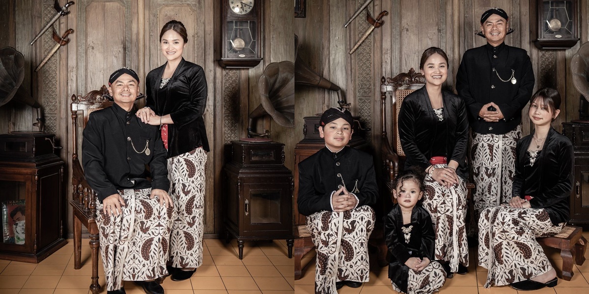 8 Moments from Wendi Cagur's Family Photoshoot, Holding Back Laughter Yet Staying United in Javanese Attire