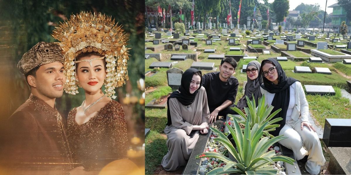 8 Portraits of Aaliyah Massaid and Thariq Halilintar Visiting Adjie Massaid's Grave After Marriage