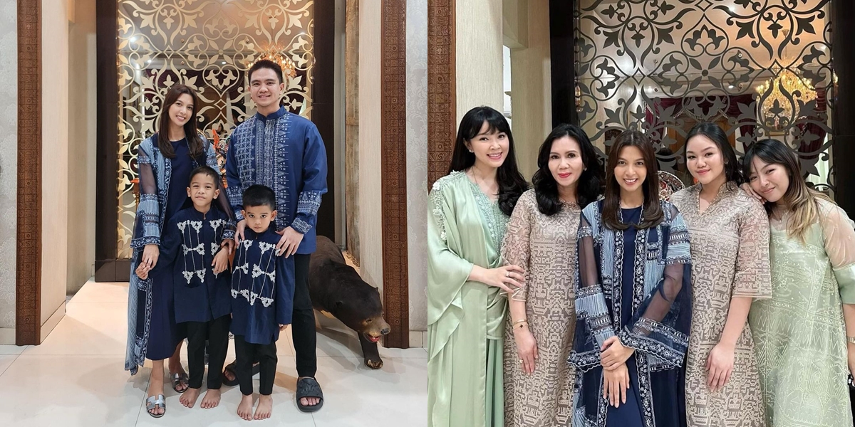 8 Photos of Alisia Rininta, the Star of 'TAKDIR CINTA YANG KUPILIH' Celebrating Eid with Her Family - Looking Coordinated in Blue