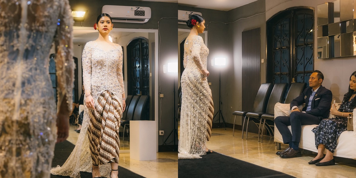 8 Portraits of Almira Yudhoyono on the Runway Wearing a Modern Kebaya at Her Modeling Class Graduation, Annisa Pohan and AHY Show Support