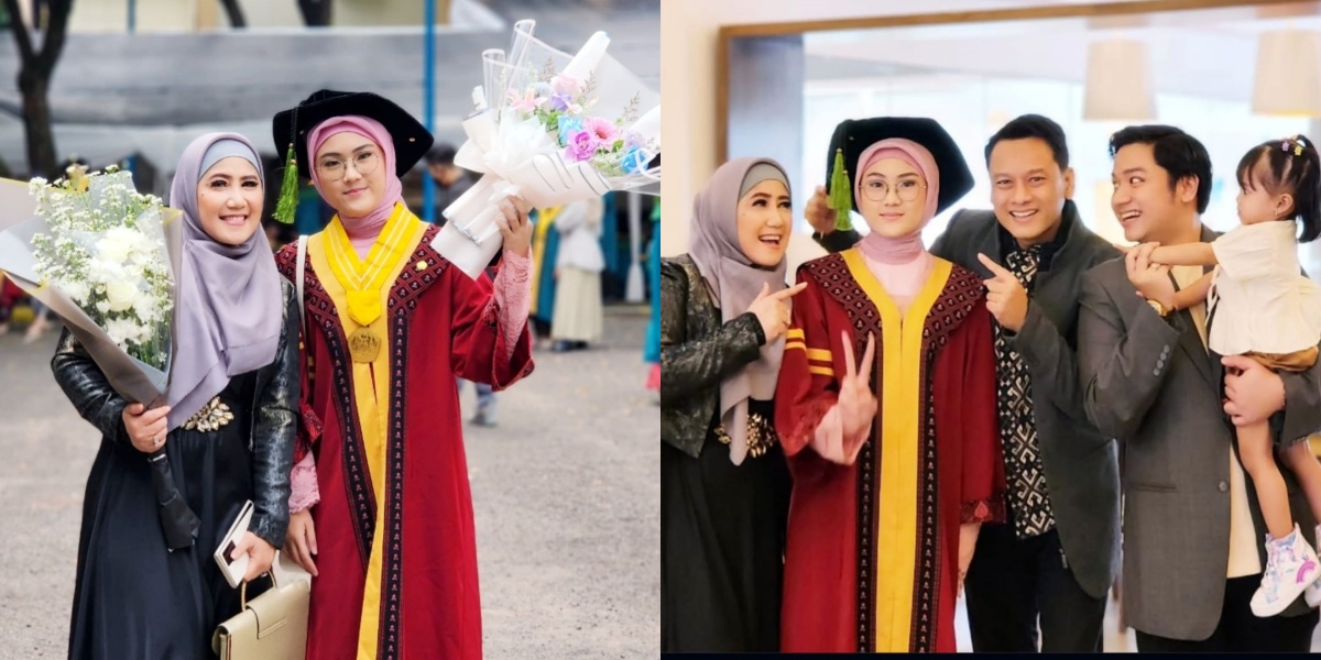 8 Portraits of Ine Sinthya's Daughter Graduating as a Doctor, Graduating Cum Laude - Full of Happiness with Family