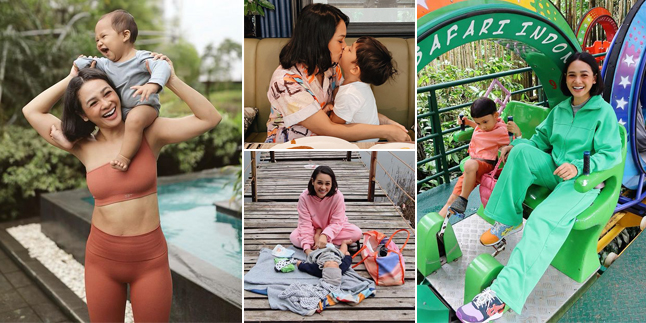 8 Photos of Andien When Taking Care of Children, A Cool Mom Who Always Looks Beautiful and Stylish