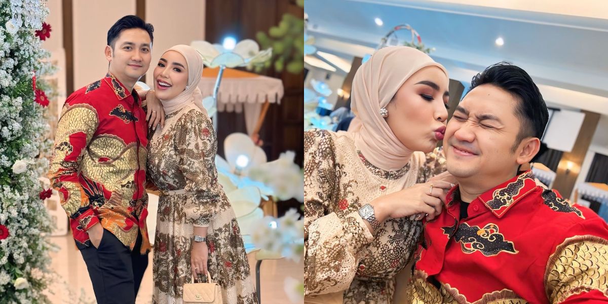  8 Photos of Angga Wijaya, Formerly of Dewi Perssik, Attending an Event Together with His Wife, Showcasing Romantic Moments