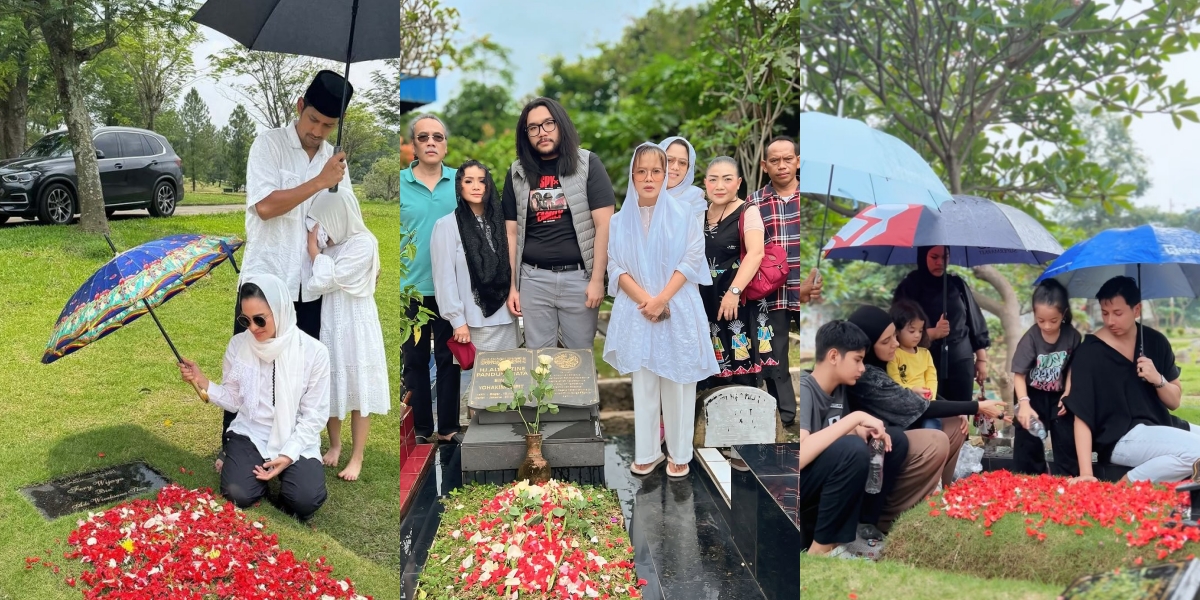 8 Portraits of Artists Visiting Family Graves Ahead of Ramadan, Including Ririn Ekawati - Vina Panduwinata