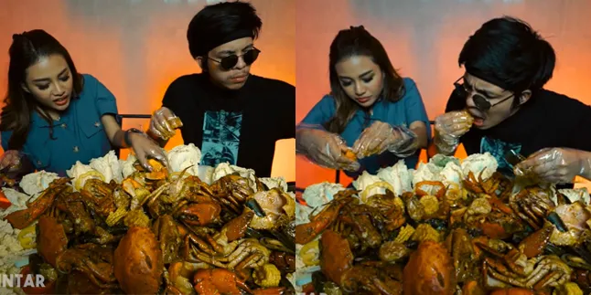 8 Photos of Aurel Hermansyah and Atta Halilintar Mukbang Seafood, Eating 200 Crabs