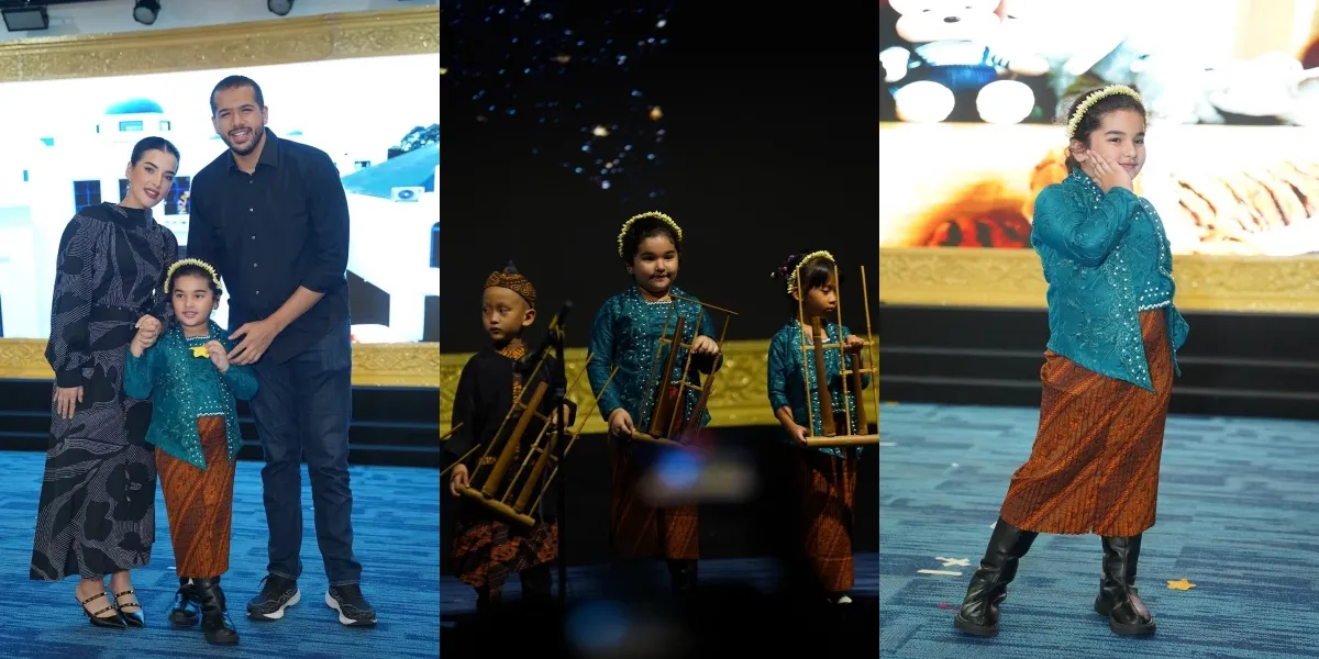 8 Photos of Ayang, Tasya Farasya's Daughter, at the School Performance, Accompanied by Both Parents - Adorable in Kebaya and Playing Angklung