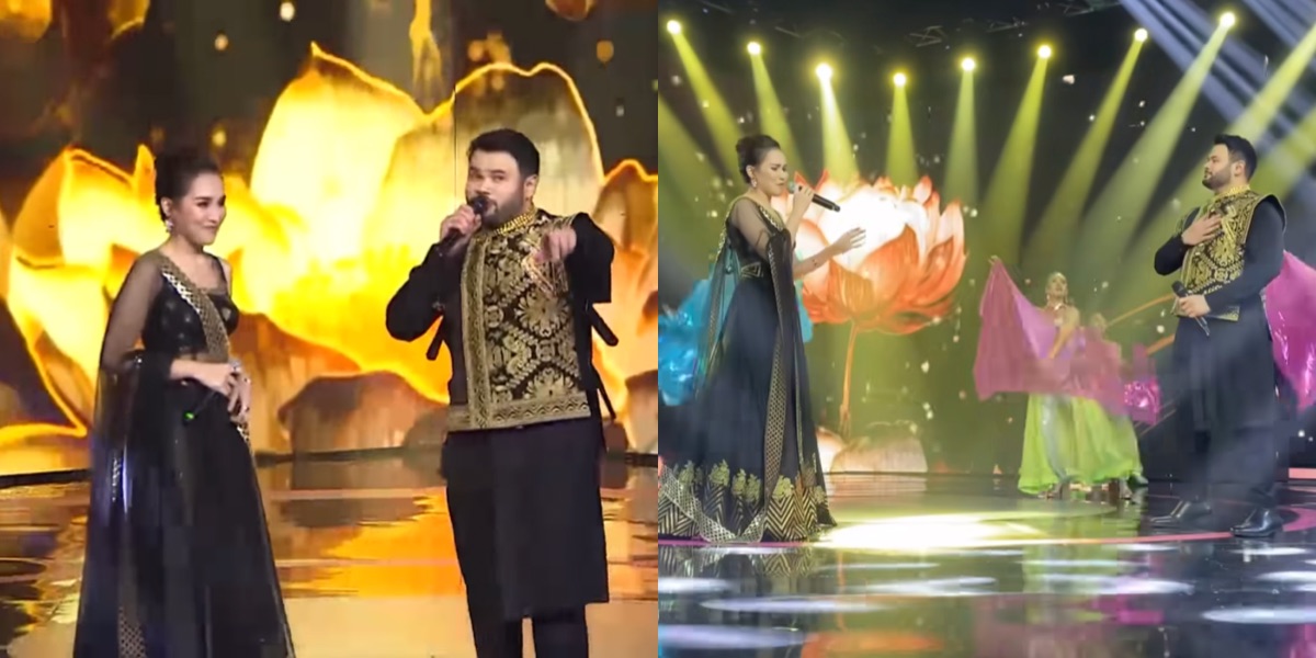 8 Portraits of Ayu Ting Ting Duet with Ridho Rhoma Perform Indian Song titled 'Manzoor Khuda' at KDI 2023