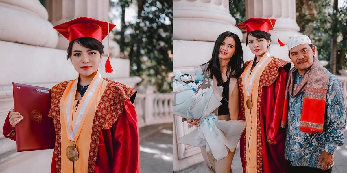 8 Happy Portraits of Dinar Candy's Graduation, Beautiful in a Blue Kebaya - Reveals Reasons for Studying