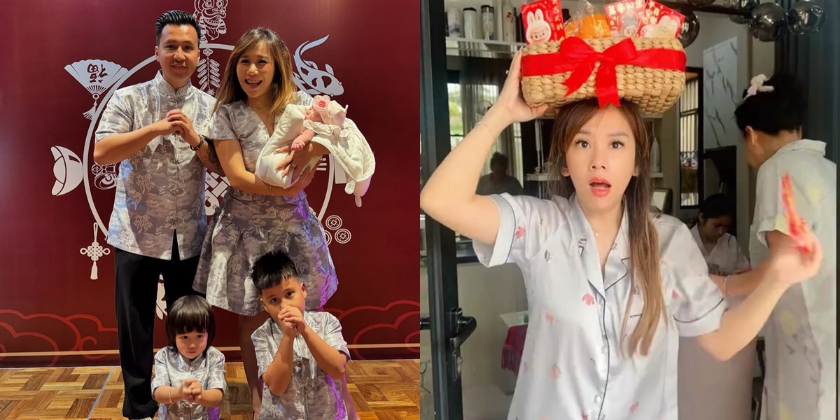 8 Photos of Cherly Juno Celebrating Lunar New Year in a Flooded Home, Slipping While Creating Content to Distribute Red Envelopes