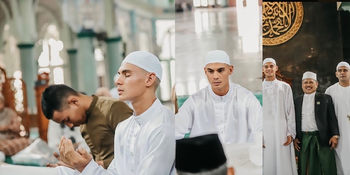 8 Portraits of Christian Rontini When Saying the 2 Syahadat and Officially Converting to Islam Before Marrying Amanda, Witnessed by Christian Gonzales