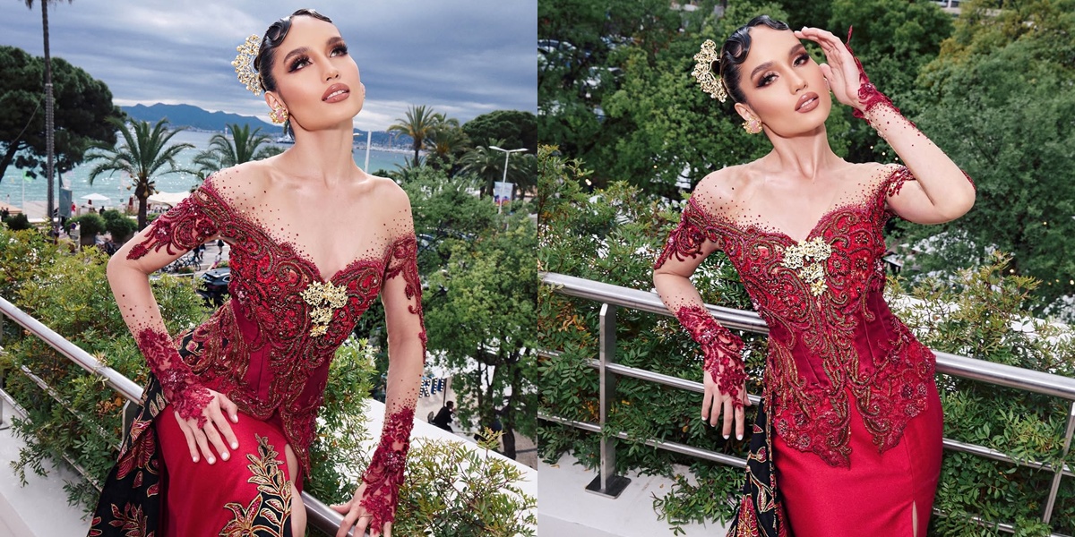 8 Portraits of Cinta Laura Wearing a Red Kebaya at the Cannes Film Festival, Stunning Like a Princess