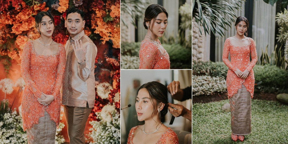 8 Detailed Photos of Adinda Thomas's Kebaya and Makeup at Her Engagement, So Naturally Beautiful!